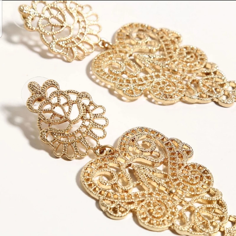 *Summer* Damask Dangling earrings - Picture 3 of 4